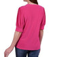 NY Collection Women's Short Sleeve Balloon Sleeve Top Pink Size Petite Medium