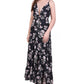 NY Collection Women's Tiered Spaghetti Strap Maxi Dress Black Size Large