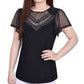 NY Collection Women's Studded Top Black Size Large