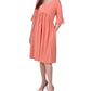 NY Collection Women's Elbow Sleeve Swiss Dot Empire Dress Orange Size Petite X-Large
