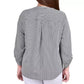 NY Collection Women's 3/4 Sleeve Roll Tab Y Neck Blouse White Size 2X