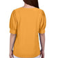 NY Collection Women's Short Sleeve Balloon Sleeve Top Yellow Size Medium