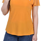 NY Collection Women's Short Flutter Sleeve Top Yellow Size Petite Small
