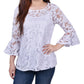 NY Collection Women's Bell Sleeve Blouse and Solid Camisole White Size M