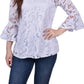 NY Collection Women's Bell Sleeve Blouse and Solid Camisole White Size M