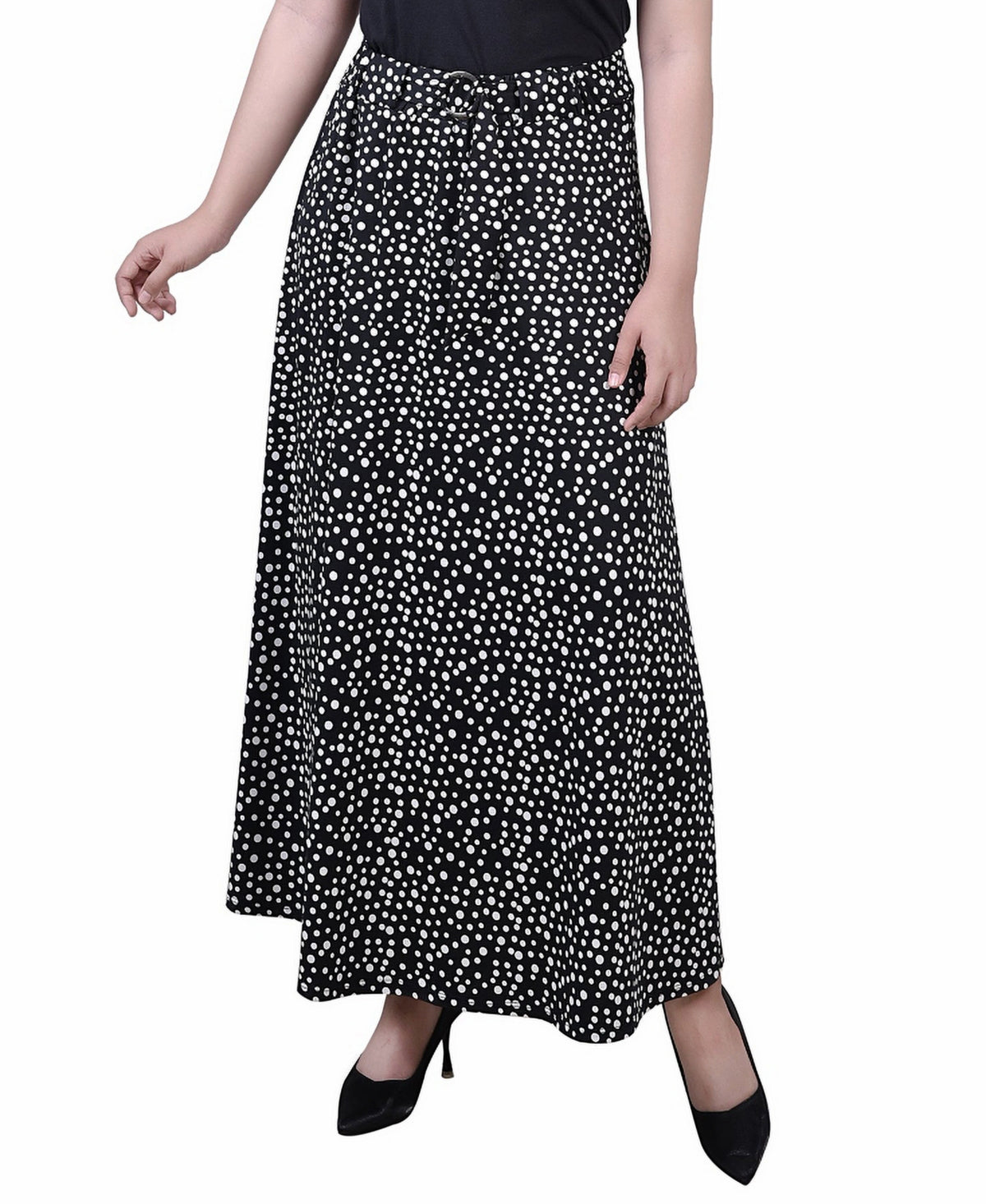 NY Collection Women's Maxi Length Skirt Black Size Small
