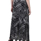 NY Collection Women's Printed Chiffon Belted Maxi Skirt Black Size Petite Large