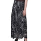 NY Collection Women's Printed Chiffon Belted Maxi Skirt Black Size Petite Large