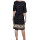 NY Collection Women's Elbow Sleeve Knee Length Dress Blue Size Petite Large