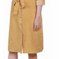 NY Collection Women's Printed Long Sleeve Roll Tab Shirtdress Yellow Size Petite Large