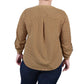 NY Collection Women's 3/4 Sleeve Roll Tab Y Neck Blouse Yellow Size 2X