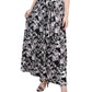 NY Collection Women's Printed Maxi Skirt Black Size Petite Large