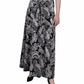 NY Collection Women's Printed Maxi Skirt With Sash Waist Tie Black Size Petite Medium