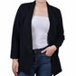 NY Collection Women's 3/4 Sleeve Ponte Jacket Black Size Petite X-Large