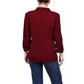 NY Collection Women's 3/4 Sleeve Scuba Crepe Jacket Red Size Petite M