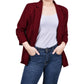 NY Collection Women's 3/4 Sleeve Scuba Crepe Jacket Red Size Petite M