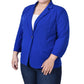 NY Collection Women's Plus 3/4 Sleeve Scuba Crepe Jacket Blue Size 2X