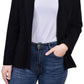 NY Collection Women's Long Sleeve Scuba Crepe Jacket Black Size Petite Large