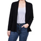 NY Collection Women's Long Sleeve Scuba Crepe Jacket Black Size Petite Large