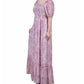 NY Collection Women's Short Sleeve Smocked Maxi Dress Pink Size Petite Medium