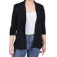 NY Collection Women's 3/4 Rouched Sleeve Crepe Jacket Black Size Large