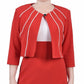 NY Collection Women's Two Piece Jacket And Dress Set Red Size 4 Petite