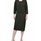 NY Collection Women's Textured 3/4 Sleeve Two Piece Dress Set Green Size 14