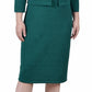 NY Collection Women's Textured 3/4 Sleeve Two Piece Dress Set Green Size 14 Petite