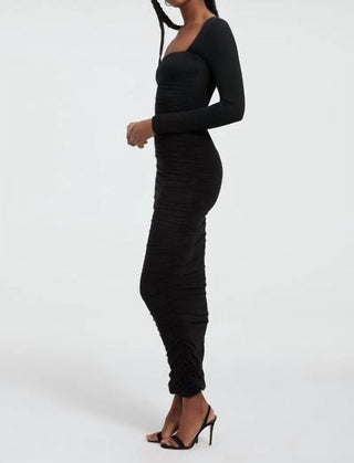 Good American - Ruched Square-neck Maxi Dress