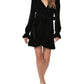 Paige Ysabel Velvet Mini Dress Black