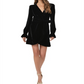 Paige Ysabel Velvet Mini Dress Black