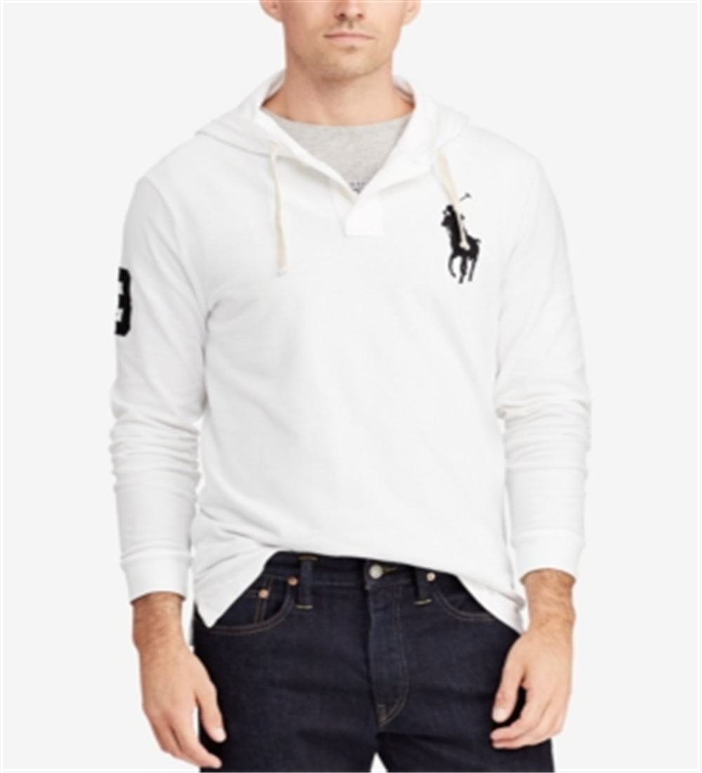 Ralph Lauren Men's Long Sleeve Button Down Pullover Sweater White Size Large