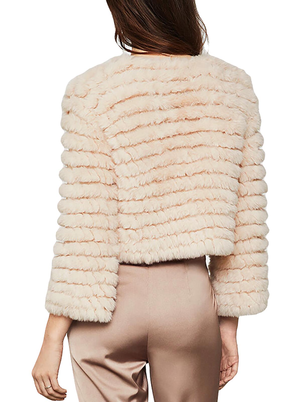 BCBGMAXAZRIA Women's Cropped Faux Fur Jacket Pink Size XX-Small