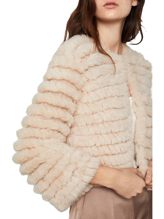 BCBGMAXAZRIA Women's Cropped Faux Fur Jacket Pink Size XX-Small