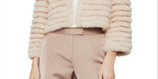 BCBGMAXAZRIA Women's Cropped Faux Fur Jacket Pink Size XX-Small