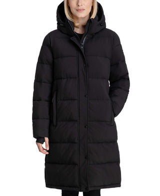 BCBGeneration Women's Hooded Puffer Coat Black Size Medium