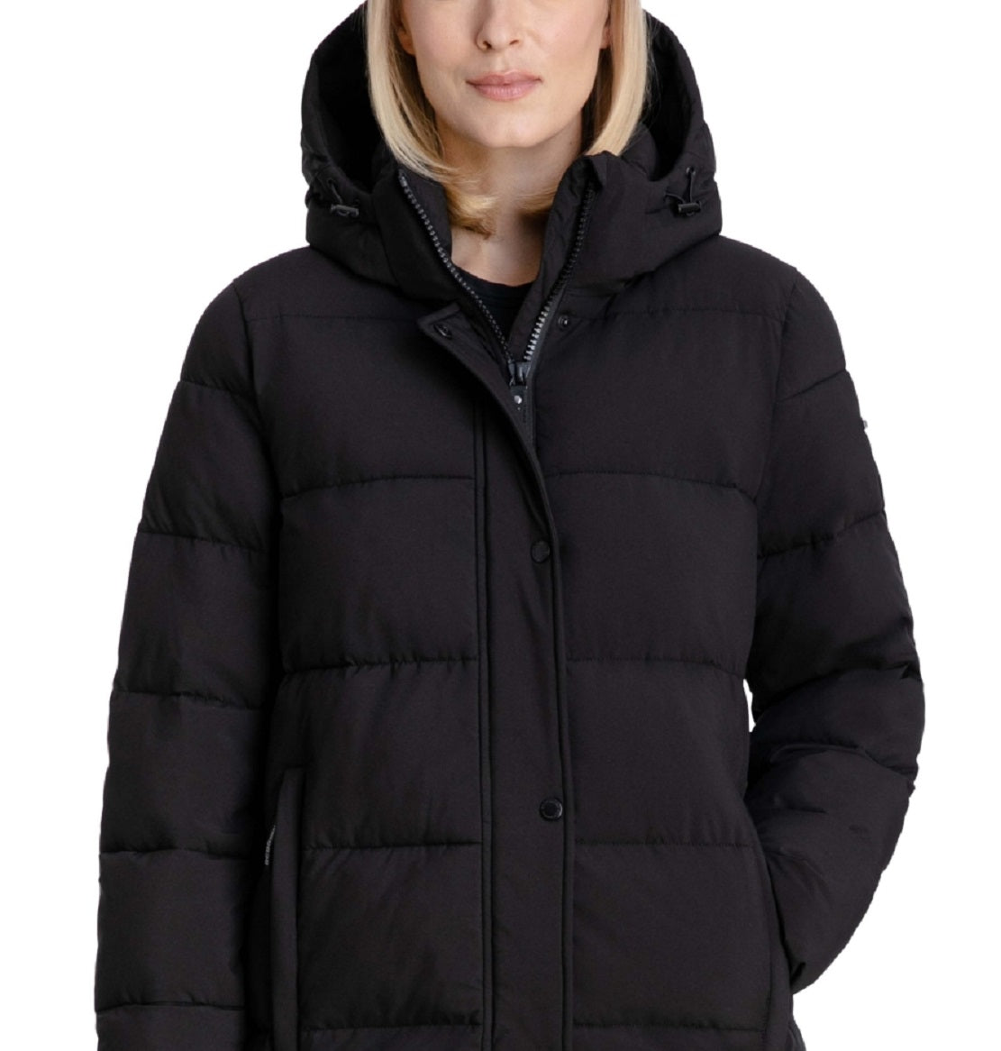 BCBGeneration Women's Hooded Puffer Coat Black Size Medium