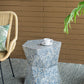 19x19x20" Tapered Blue Garden Capiz Stool, Accent Side Table