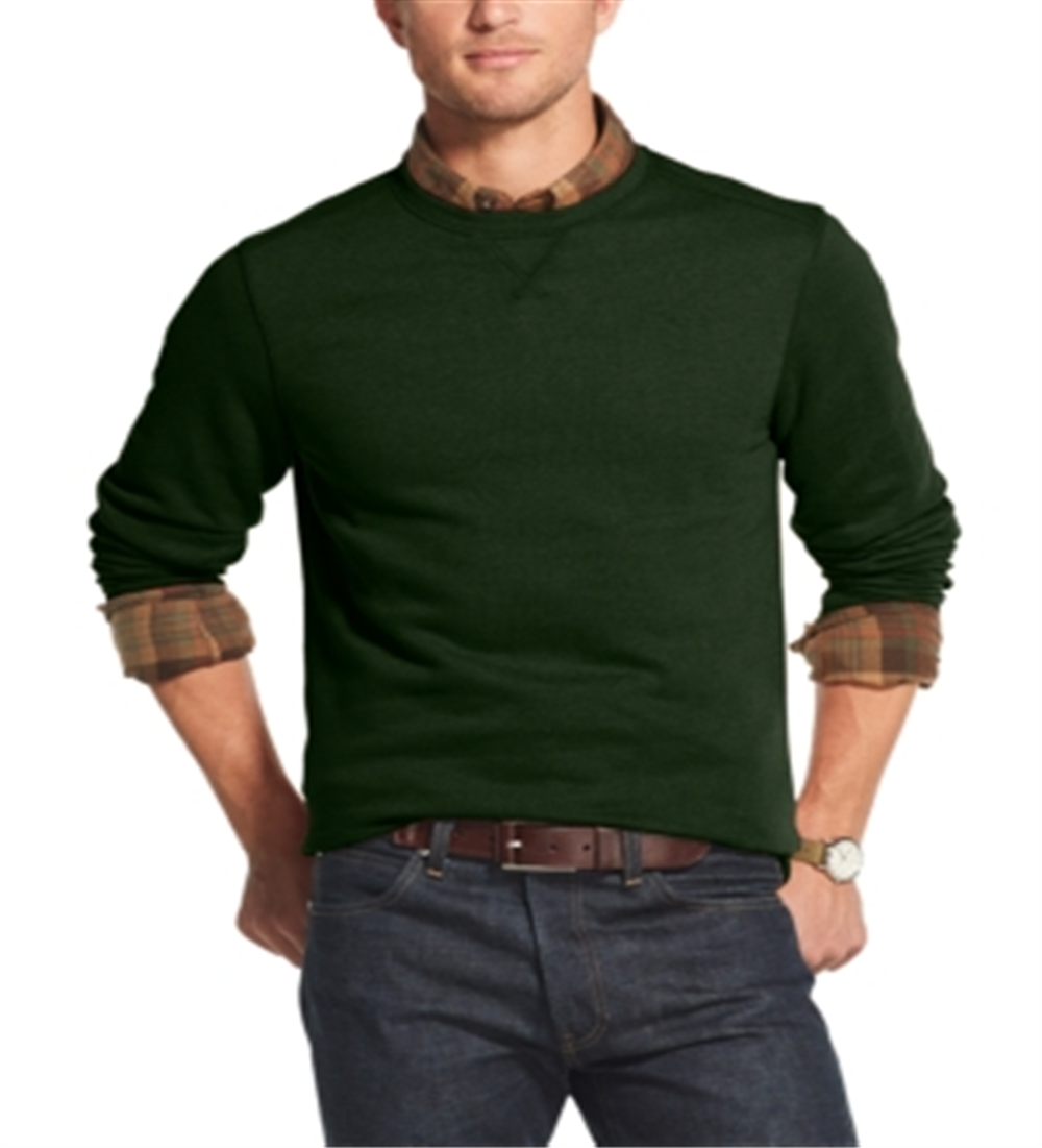 G.H. Bass Men's Mountain Fleece Crewneck Sweatshirt Green Size Small