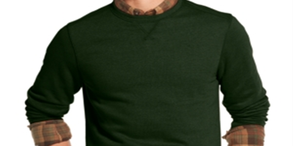 G.H. Bass Men's Mountain Fleece Crewneck Sweatshirt Green Size Small