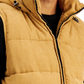 Sean John Men's Corduroy Hooded Utility Puffer Vest Brown Size X-Large