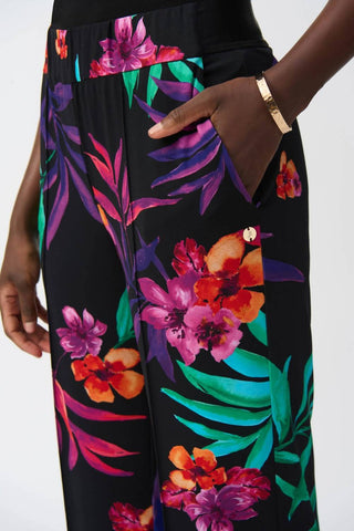 Joseph Ribkoff - Tropical Print Wide Leg Pants