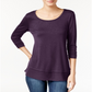 Style & Co Women's Chiffon-Hem Top Purple Size X-Large
