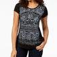 Style & Co Women's Graphic T-Shirt Black Size Small