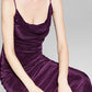 And Now This Women's Asymmetric Striped Slip Dress Purple Size Medium