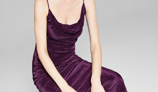 And Now This Women's Asymmetric Striped Slip Dress Purple Size Medium