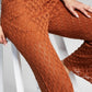 And Now This Women's Crochet Flare Leg Pants Brown Size Small