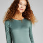 And Now This Women's Long Sleeve Crewneck Bodysuit Green Size Medium
