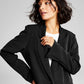 And Now This Women's Oversized Notched Collar One Button Blazer Black Size X-Large