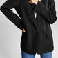And Now This Women's Oversized Notched Collar One Button Blazer Black Size X-Large